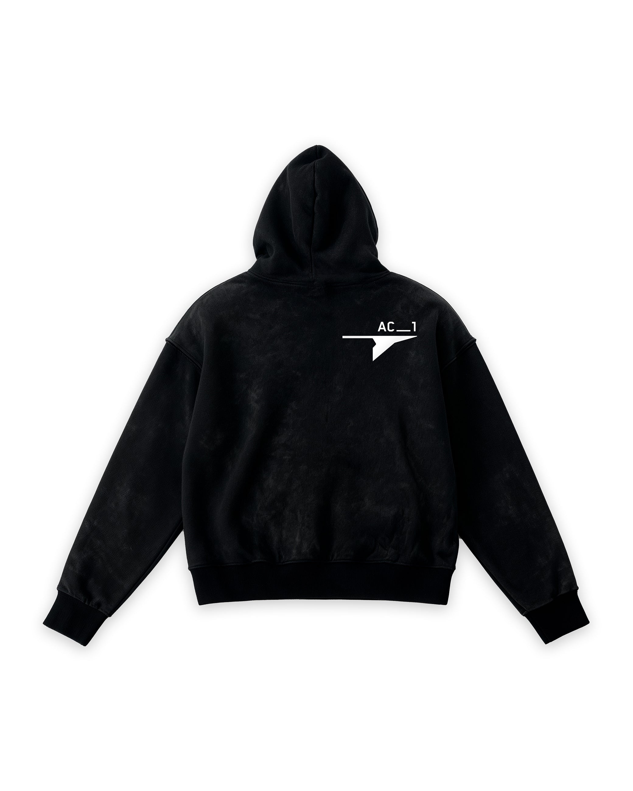 AC1 STAMP VINTAGE OVERSIZED HOODIE - BLACK