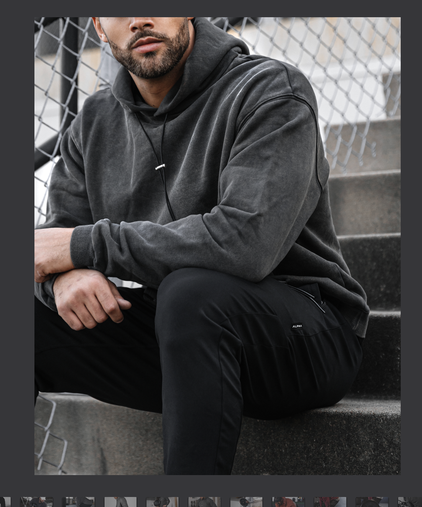 AC1 STAMP VINTAGE OVERSIZED HOODIE - BLACK