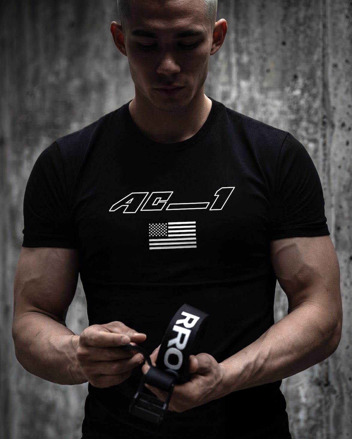 AC-1 Flag Tee - Athletifit ™ - Black