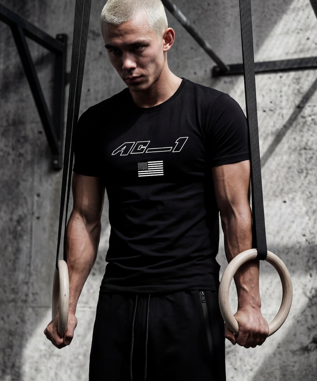 AC-1 Flag Tee - Athletifit ™ - Black