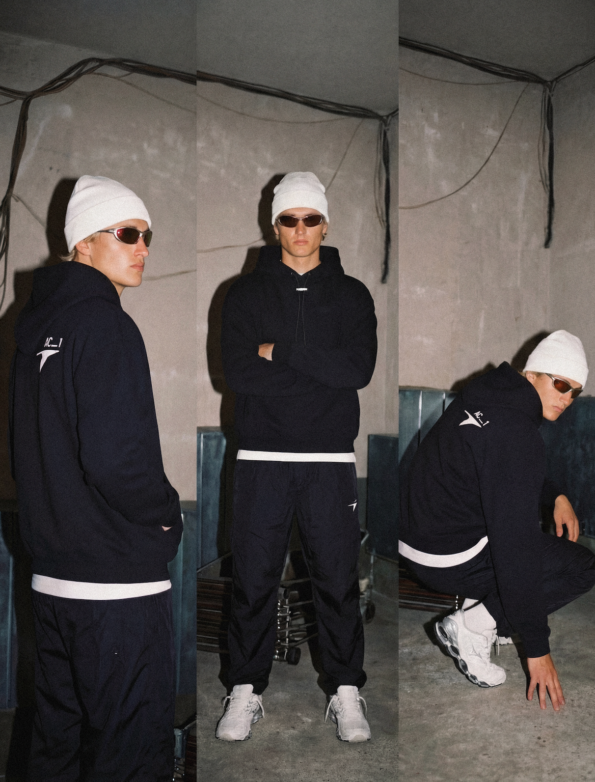 AC1 STAMP VINTAGE OVERSIZED HOODIE - BLACK