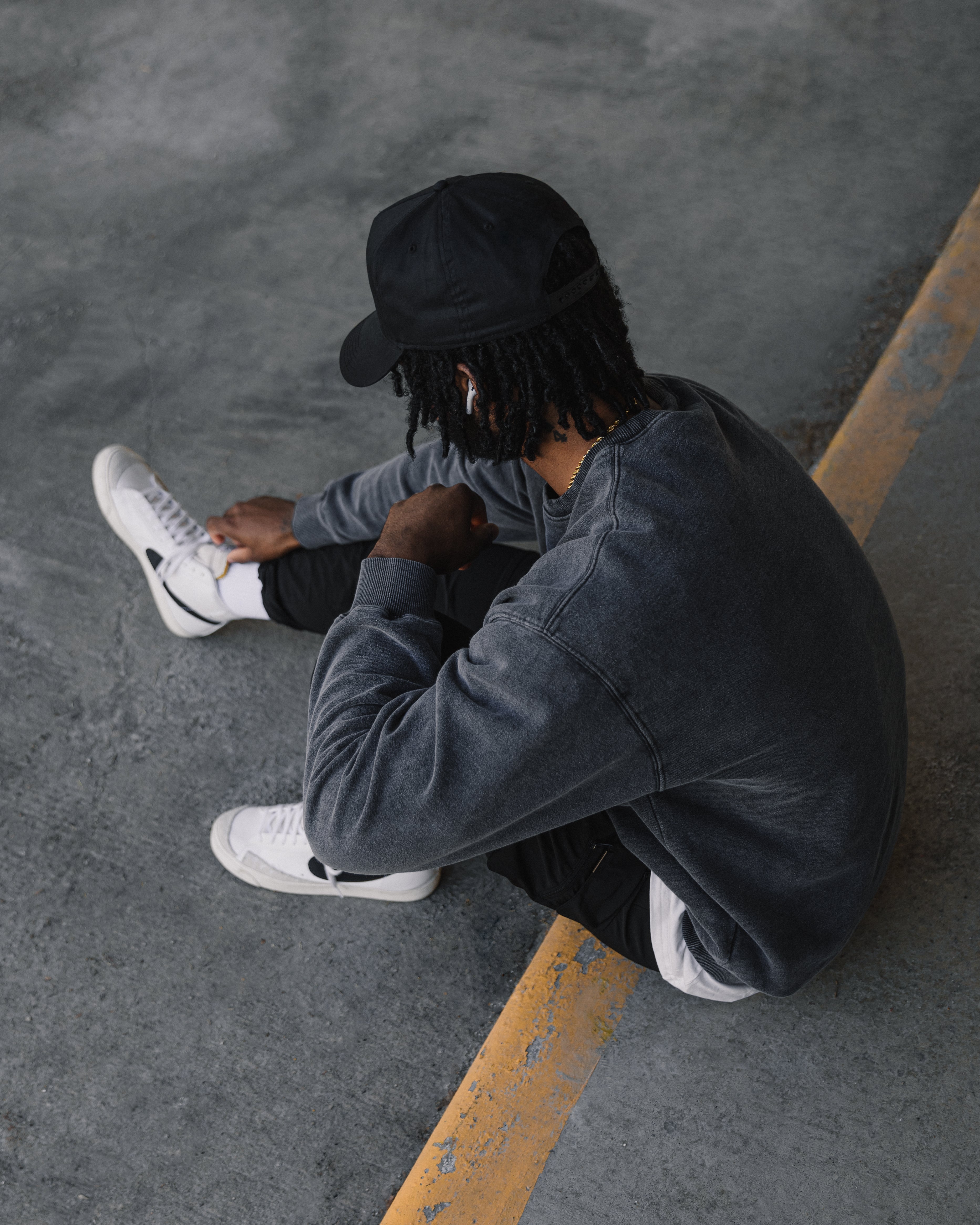 A-FRAME VINTAGE HAT - BLACK